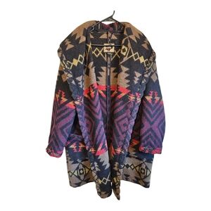 Foxrun Navajo Print Hooded Coat Oversized Med.